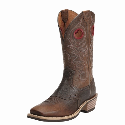 Botas Occidentales Ariat Heritage Roughstock Anchos Square Puntera Hombre Marrom | MX-75YQNP