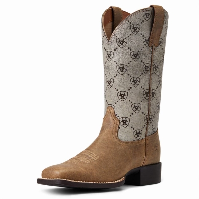 Botas Occidentales Ariat Round Up Anchos Square Puntera Mujer Marrom | MX-47XYIP