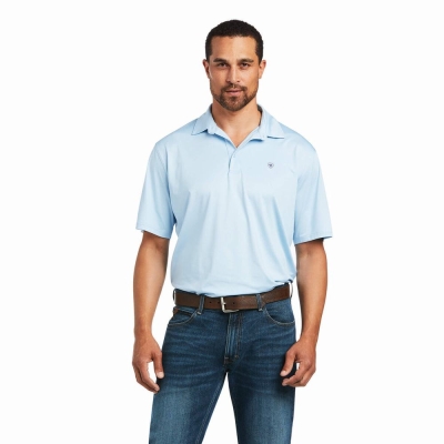 Camisa Polo Ariat Charger 2.0 Hombre Azules | MX-03ZMHV