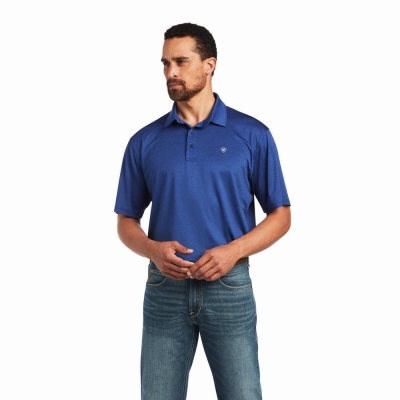 Camisa Polo Ariat Charger 2.0 Hombre Azul Marino Azules | MX-39FOXC