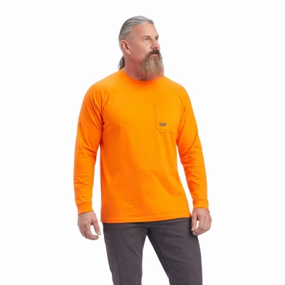 Camisa Polo Ariat Rebar Algodon Strong Hombre Naranjas | MX-20GFDH