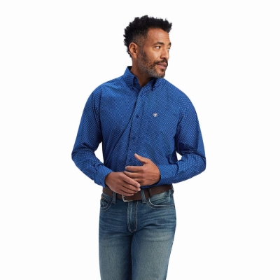 Camisas Ariat Benedict Classic Fit Hombre Azules | MX-46SLVJ