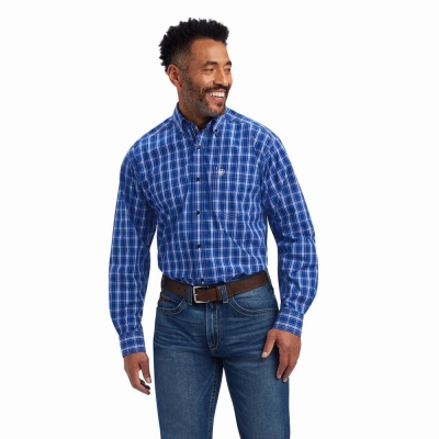 Camisas Ariat Pro Series Boone Classic Fit Hombre Azules | MX-56ZXDB