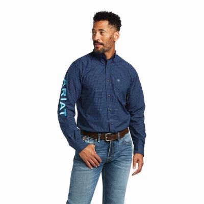 Camisas Ariat Pro Series Team Sully Fitted Hombre Azul Marino | MX-09QFBT
