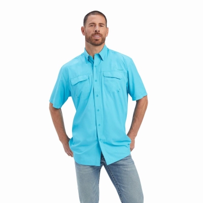 Camisas Ariat VentTEK Outbound Classic Fit Hombre Azules | MX-35IKNE