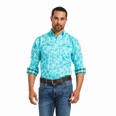 Camisas Ariat Wrinkle Free Hassan Fitted Hombre Multicolor | MX-34RIPG