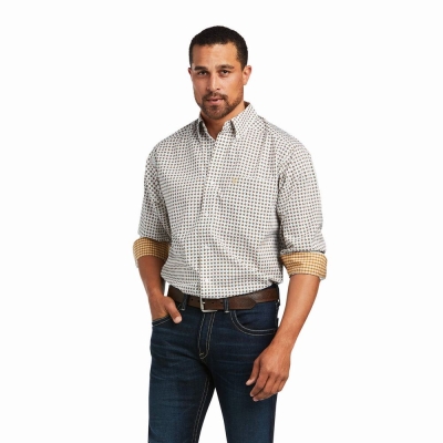 Camisas Ariat Wrinkle Free Hayden Classic Fit Hombre Blancos | MX-20KZML
