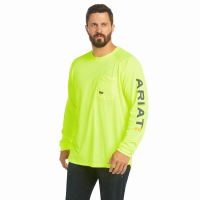 Camiseta Ariat Rebar Heat Fighter Hombre Verdes Claro | MX-09PWOQ