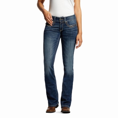 Jeans Skinny Ariat R.E.A.L. Mid Rise Stretch Entwined Festival Cut Mujer Azules | MX-64KNIY