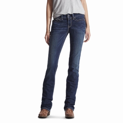 Jeans Straight Ariat R.E.A.L. Mid Rise Stretch Icon Mujer Multicolor | MX-82DFVR
