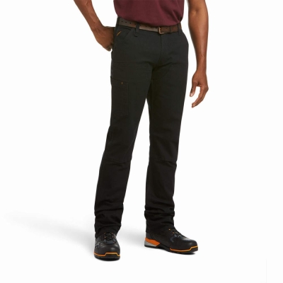 Pantalones Ariat Rebar M4 Low Rise DuraStretch Made Tough Double Front Hombre Negros | MX-42KWCD