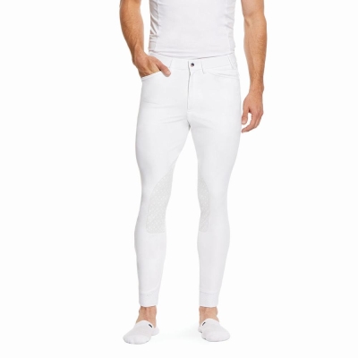 Pantalones De Montar Ariat Tri Factor Grip Hombre Blancos | MX-21OPEF