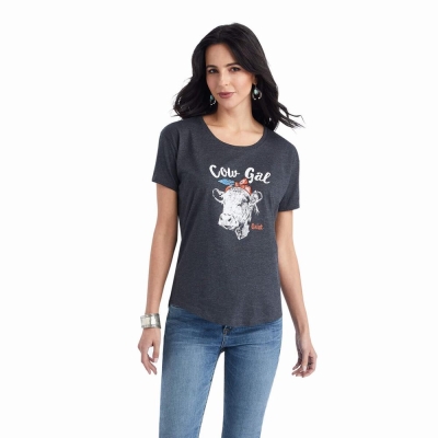 Tops Ariat Cow Gal Mujer Grises | MX-51RFHL