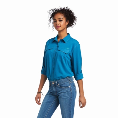 Tops Ariat Outbound VentTEK Stretch Mujer Azules | MX-94MPLC
