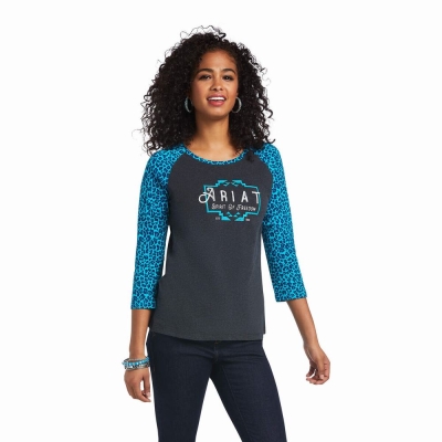 Tops Ariat REAL Freedom Mujer Grises Leopardo | MX-61EIRS