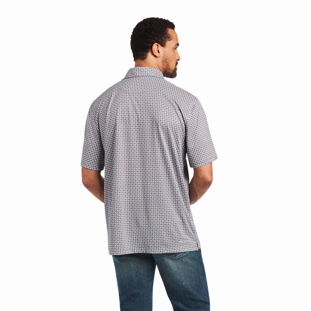 Camisa Polo Ariat All Over Print Hombre Blancos | MX-48JLZX