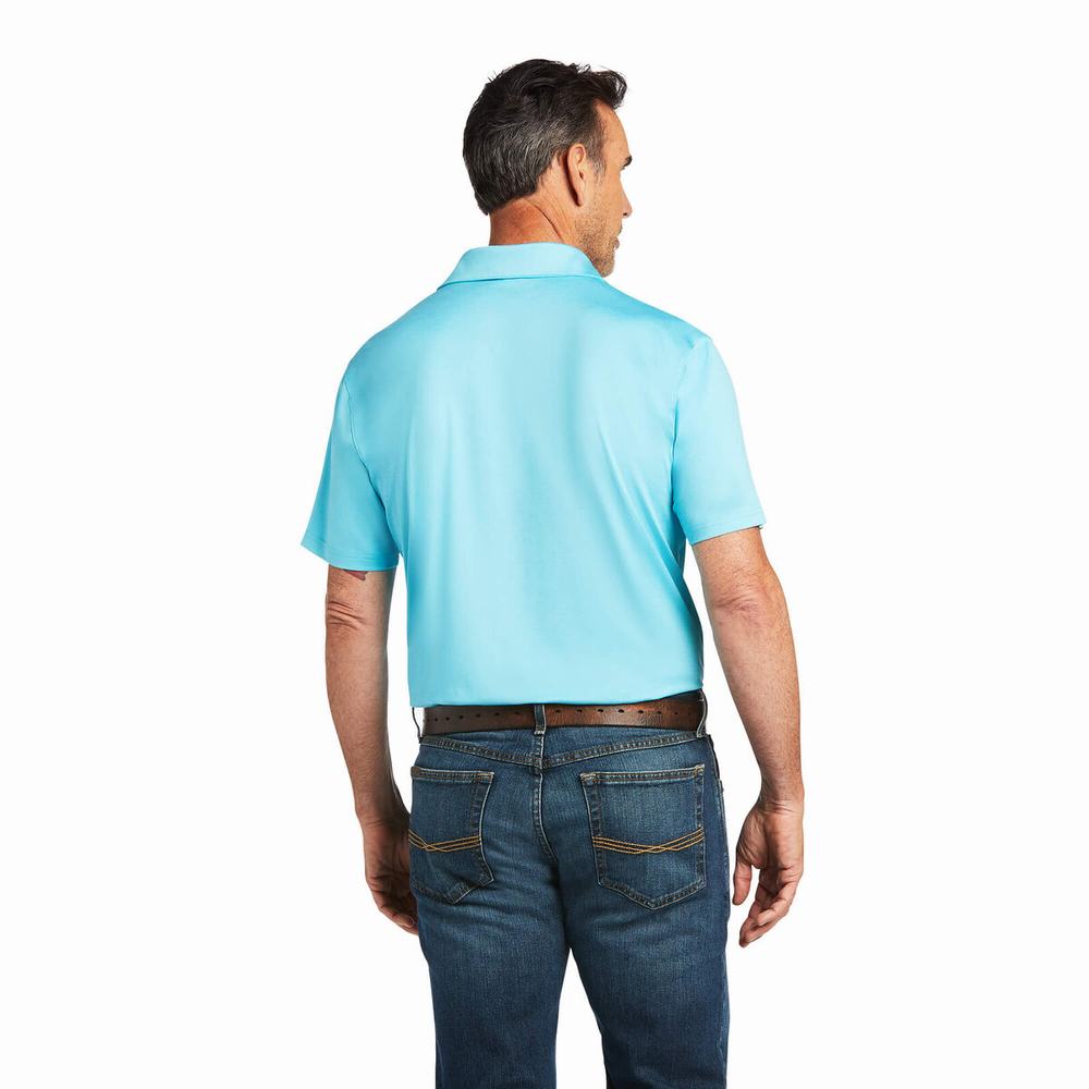 Camisa Polo Ariat Charger 2.0 Fitted Hombre Azul Marino | MX-71RTFC
