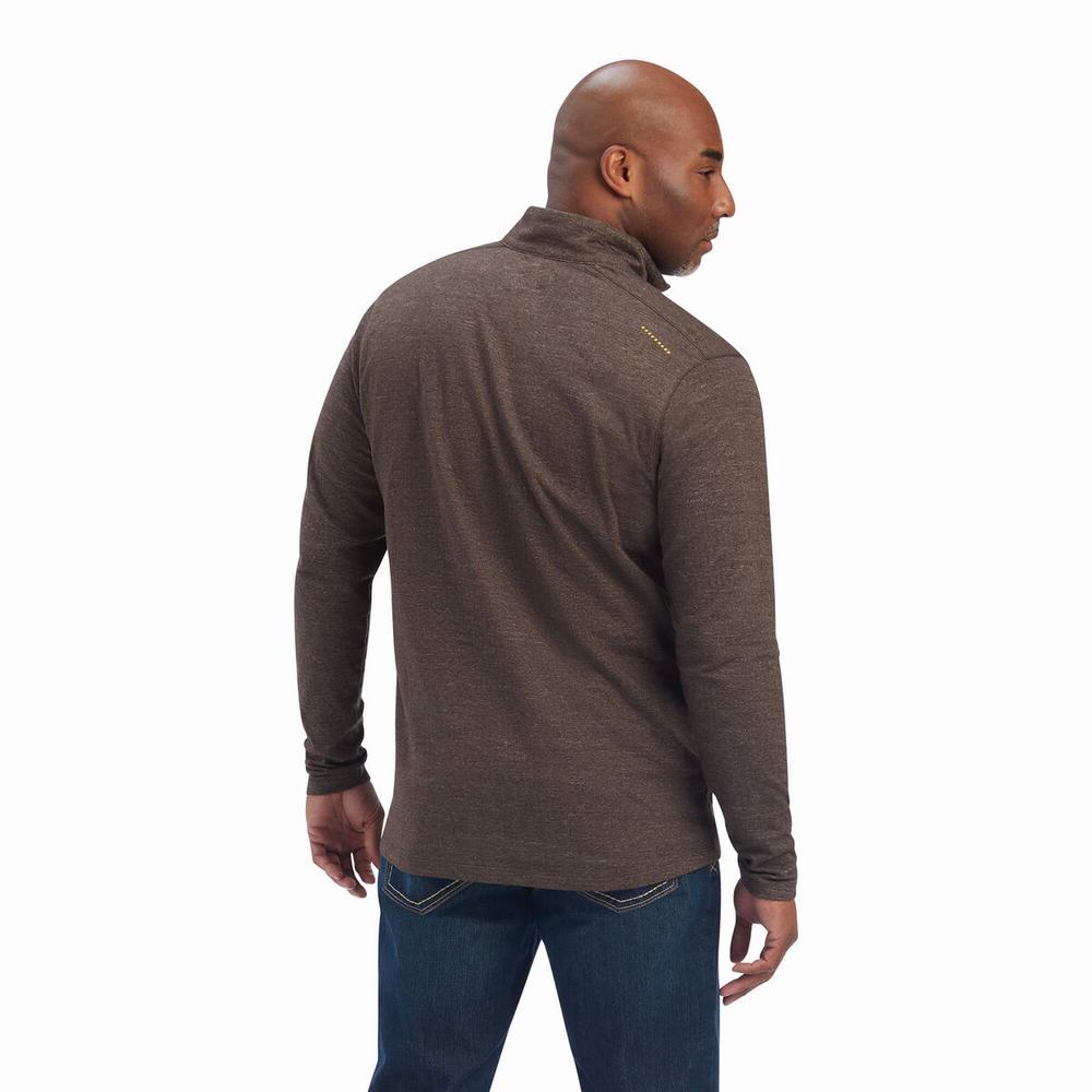 Camisa Polo Ariat Rebar Foundation 1/4 Zip Hombre Multicolor | MX-69MSAE
