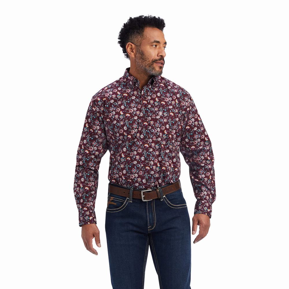 Camisas Ariat Flannery Classic Fit Hombre Claret | MX-70ILFK