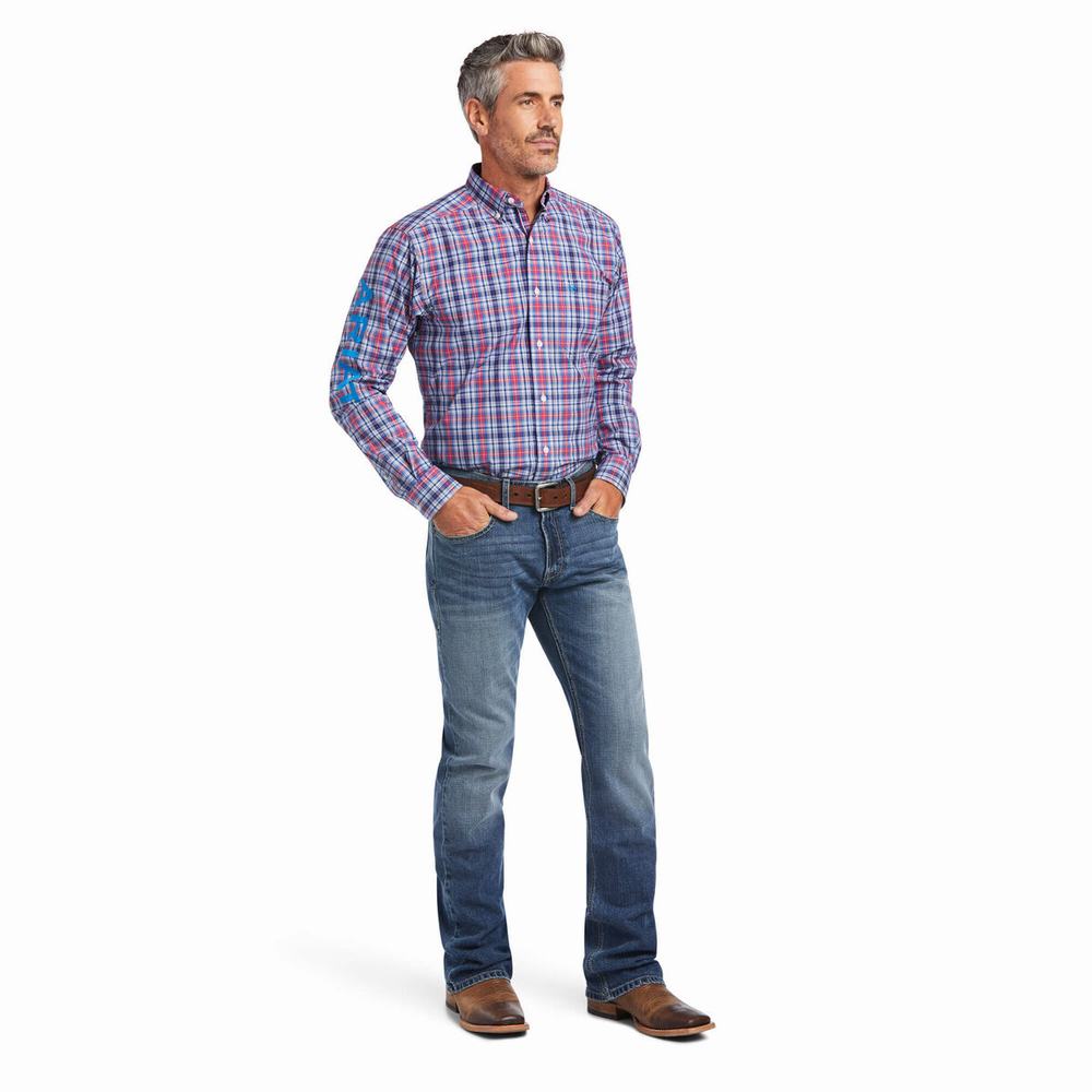 Camisas Ariat Pro Series Team Brandon Fitted Hombre Azules | MX-96XVZS