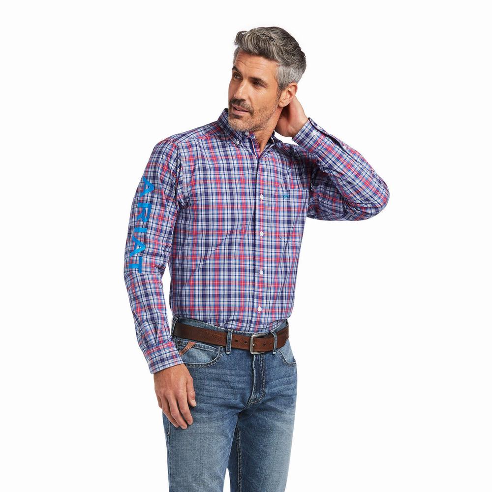 Camisas Ariat Pro Series Team Brandon Fitted Hombre Azules | MX-96XVZS