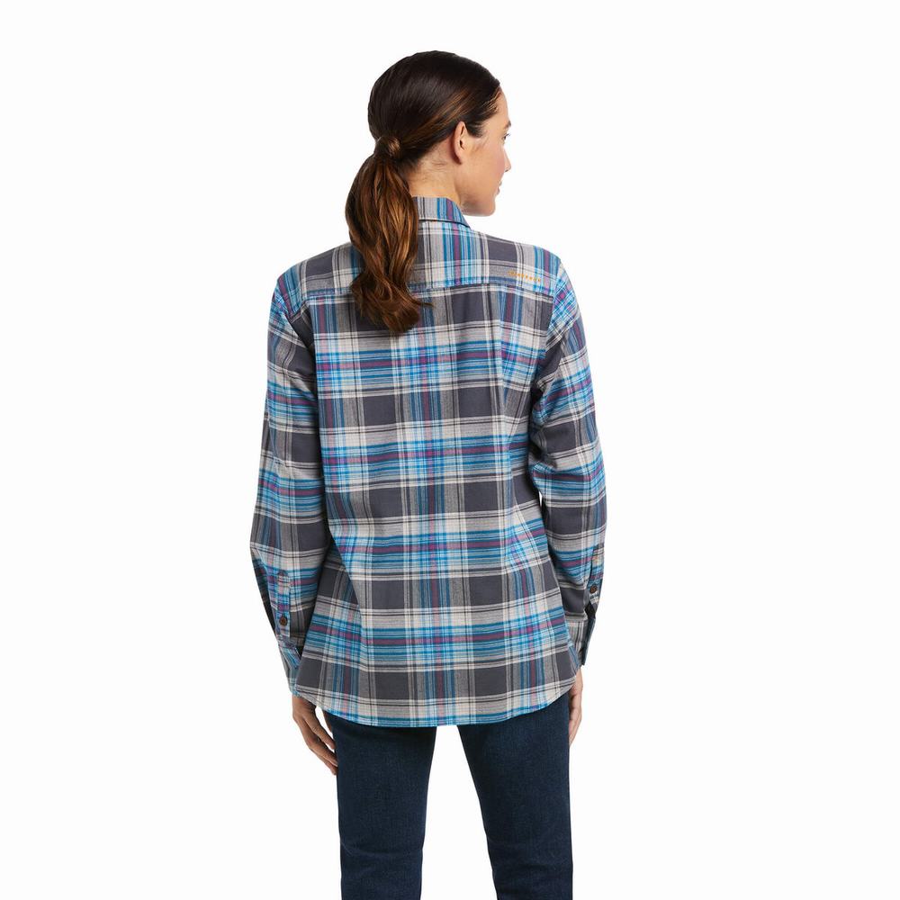 Camisas Ariat Rebar Flannel DuraStretch Mujer Grises | MX-79ILQU