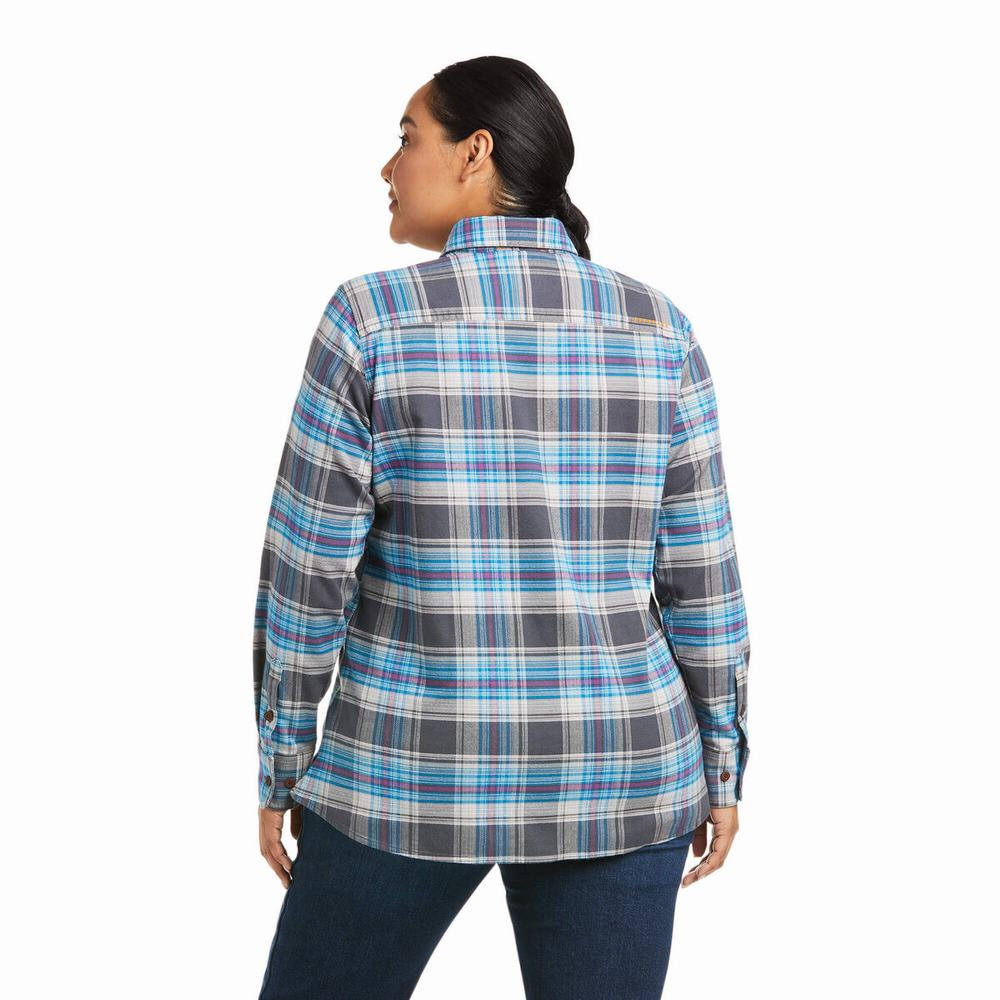 Camisas Ariat Rebar Flannel DuraStretch Mujer Grises | MX-79ILQU