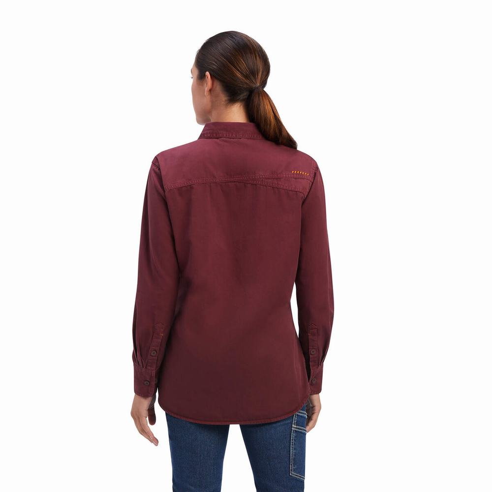 Camisas Ariat Rebar Washed Twill Mujer Multicolor | MX-59ATNL
