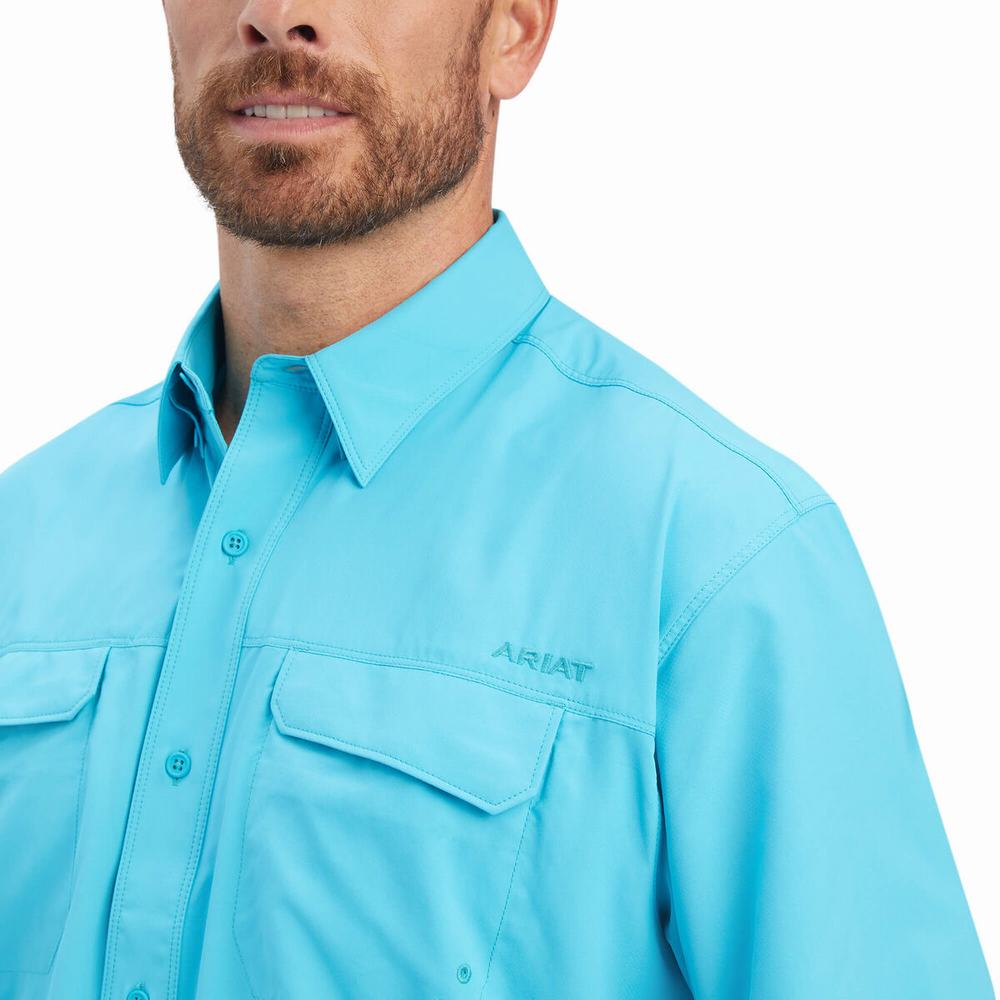 Camisas Ariat VentTEK Outbound Classic Fit Hombre Azules | MX-35IKNE
