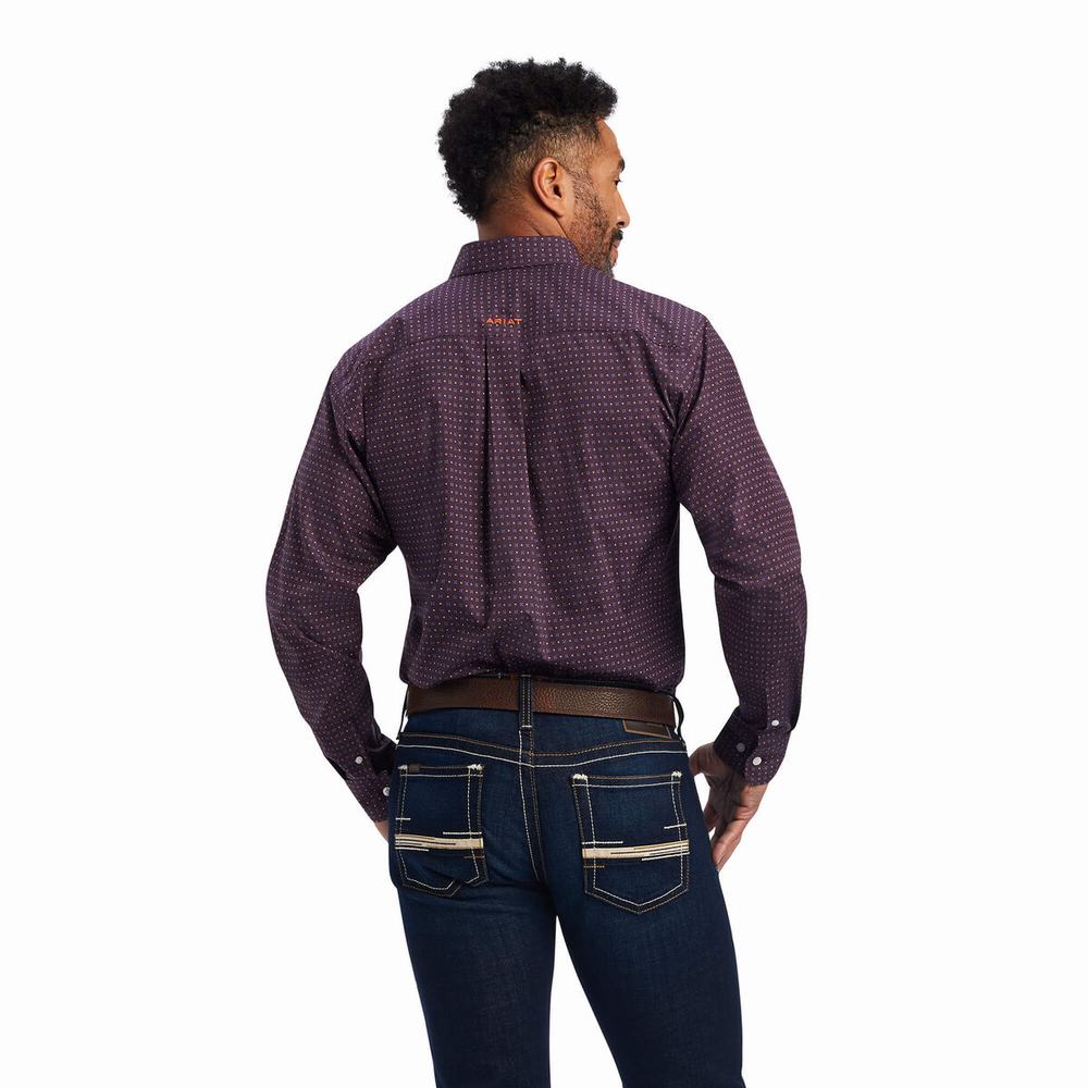 Camisas Ariat Wrinkle Free Dylen Fitted Hombre Claret | MX-71ZAES