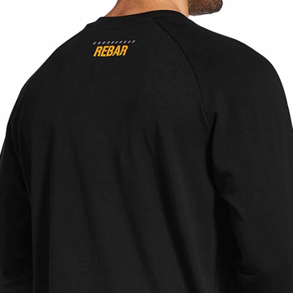 Camiseta Ariat Rebar CottonStrong Block Hombre Negros | MX-28OXGB