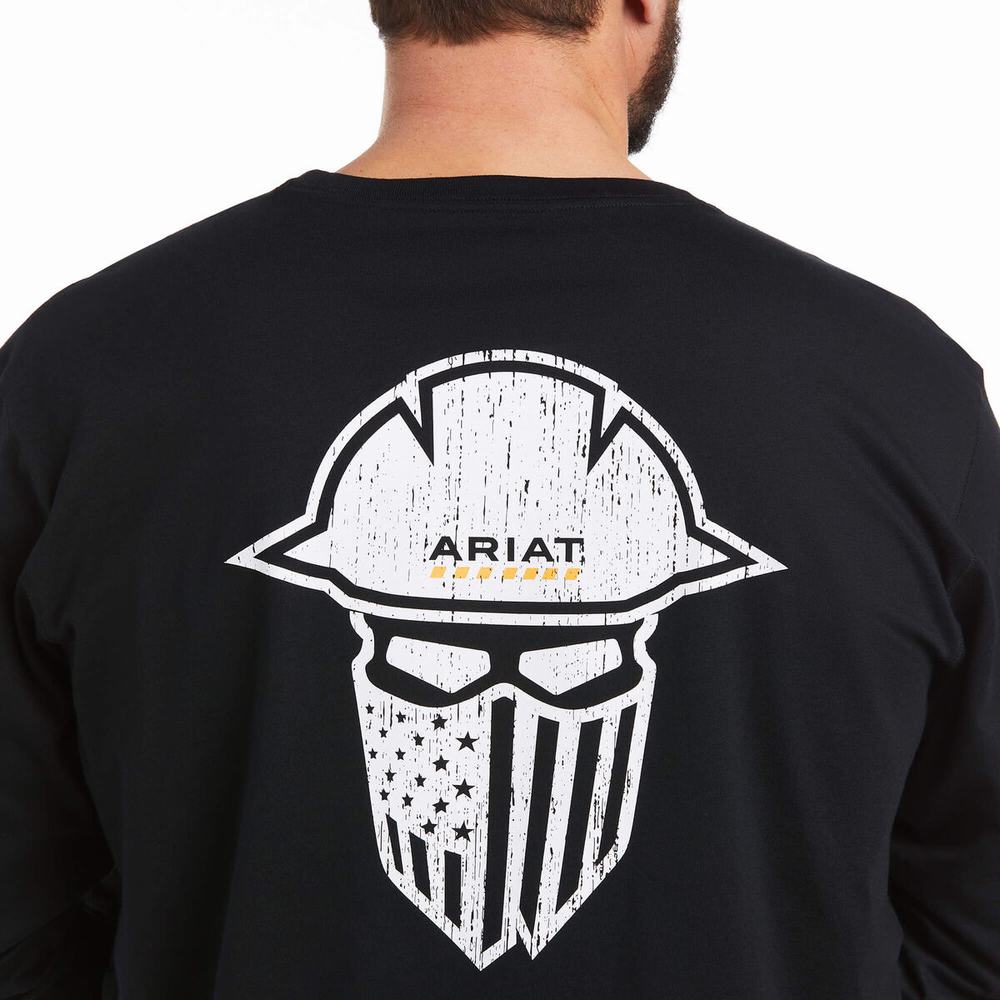 Camiseta Ariat Rebar Workman Full Coverage Hombre Negros | MX-08NCOT