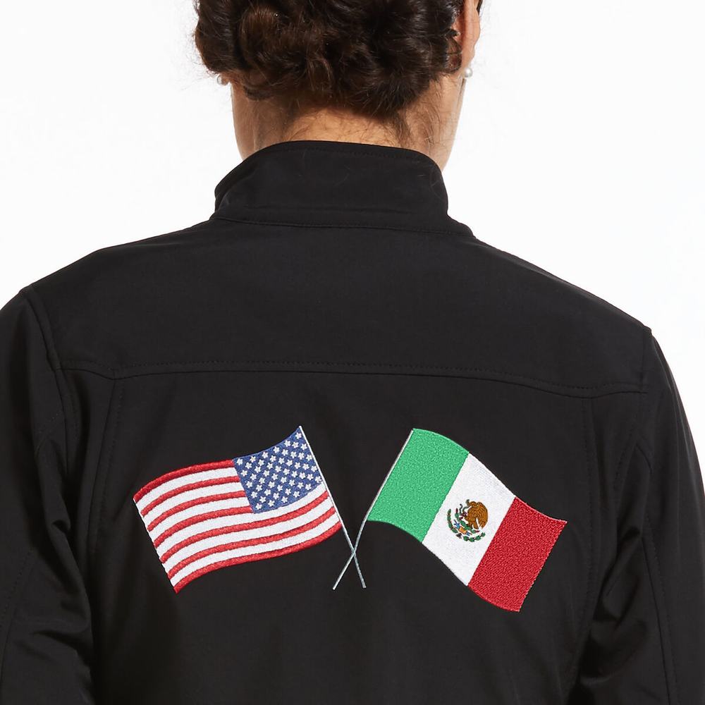 Chaquetas Ariat Classic Team USA/MEX Softshell Mujer Negros | MX-70MFQU