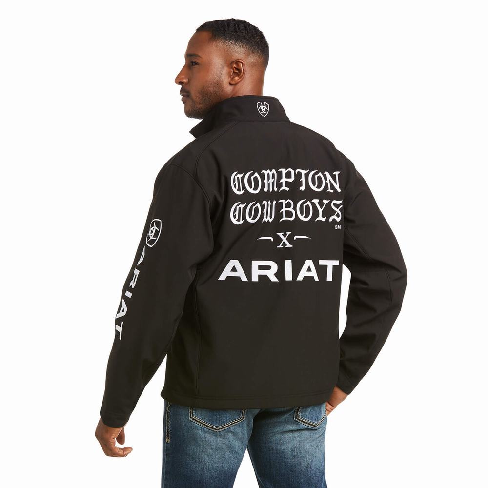 Chaquetas Ariat Compton Cowboys Logo 2.0 Softshell Hombre Negros | MX-93TZPB