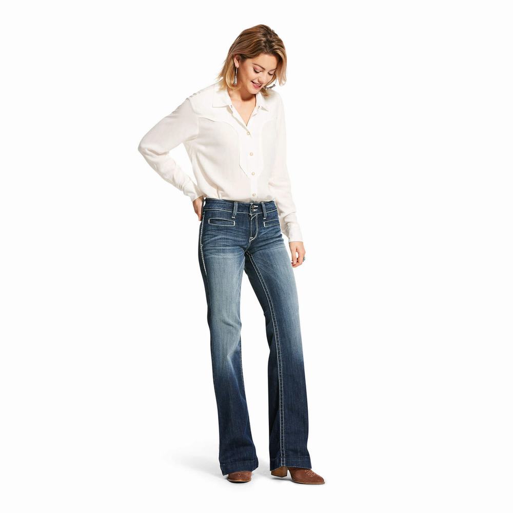 Jeans Skinny Ariat Mid Rise Stretch Entwined Mujer Azules | MX-52LSZF