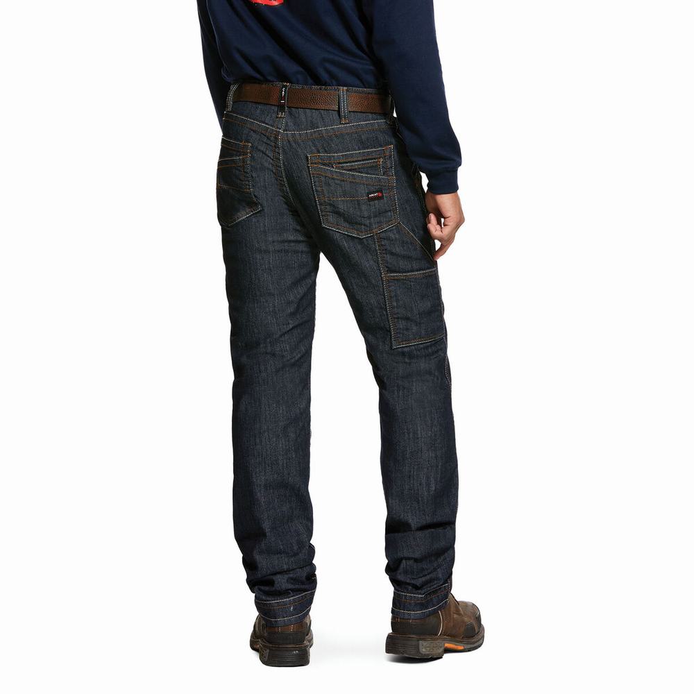 Jeans Straight Ariat FR M4 Relaxed Stretch Duralight Workhorse Hombre Azules Oscuro | MX-29ZJYD