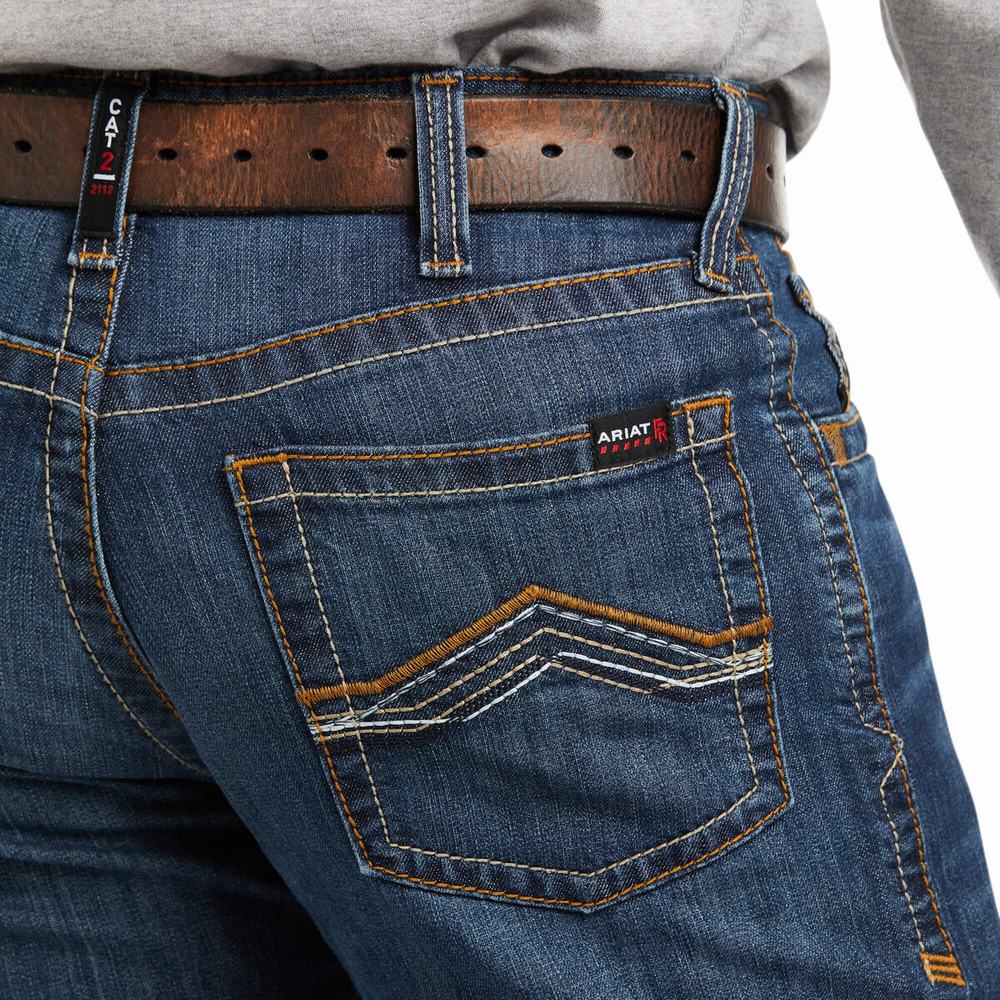 Jeans Straight Ariat FR M4 Relaxed Stretch DuraLight Jett Cut Hombre Azules | MX-69CABE