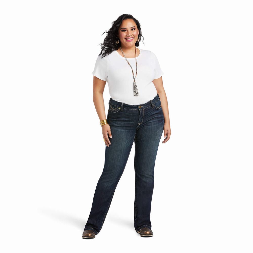 Jeans Straight Ariat R.E.A.L. Mid Rise Arrow Fit Kylee Mujer Multicolor | MX-83TQYP