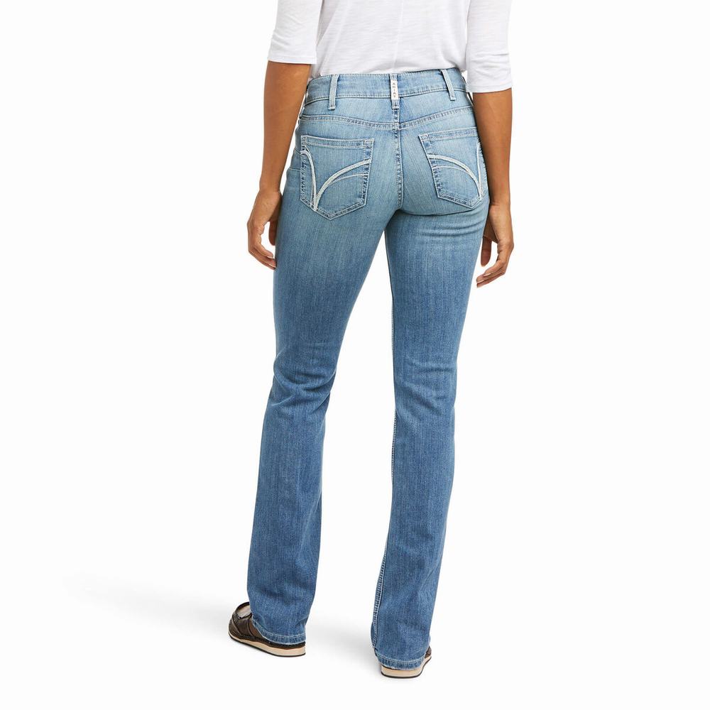 Jeans Straight Ariat R.E.A.L. Perfect Rise Karen Mujer Azules | MX-41EXMY