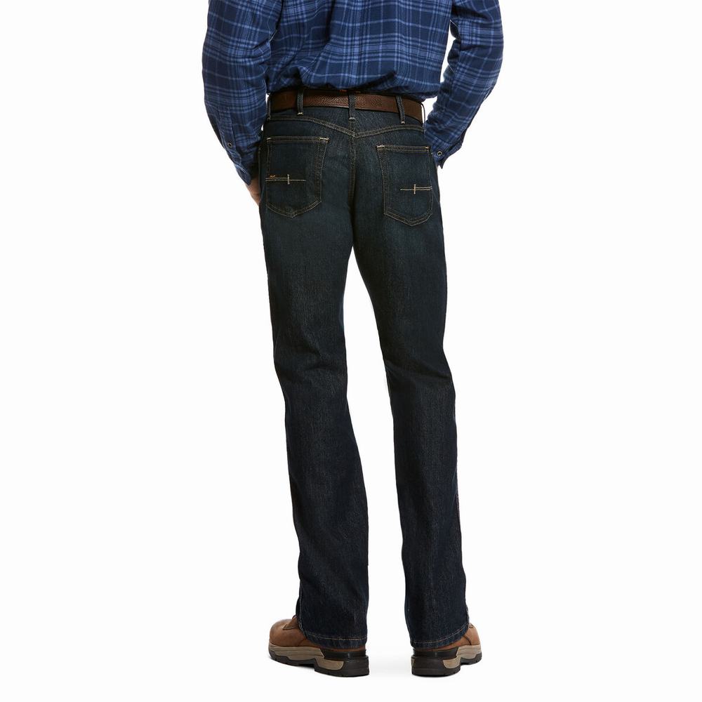 Jeans Straight Ariat Rebar M4 Relaxed DuraStretch Basic Hombre Negros Azules | MX-79KXFB