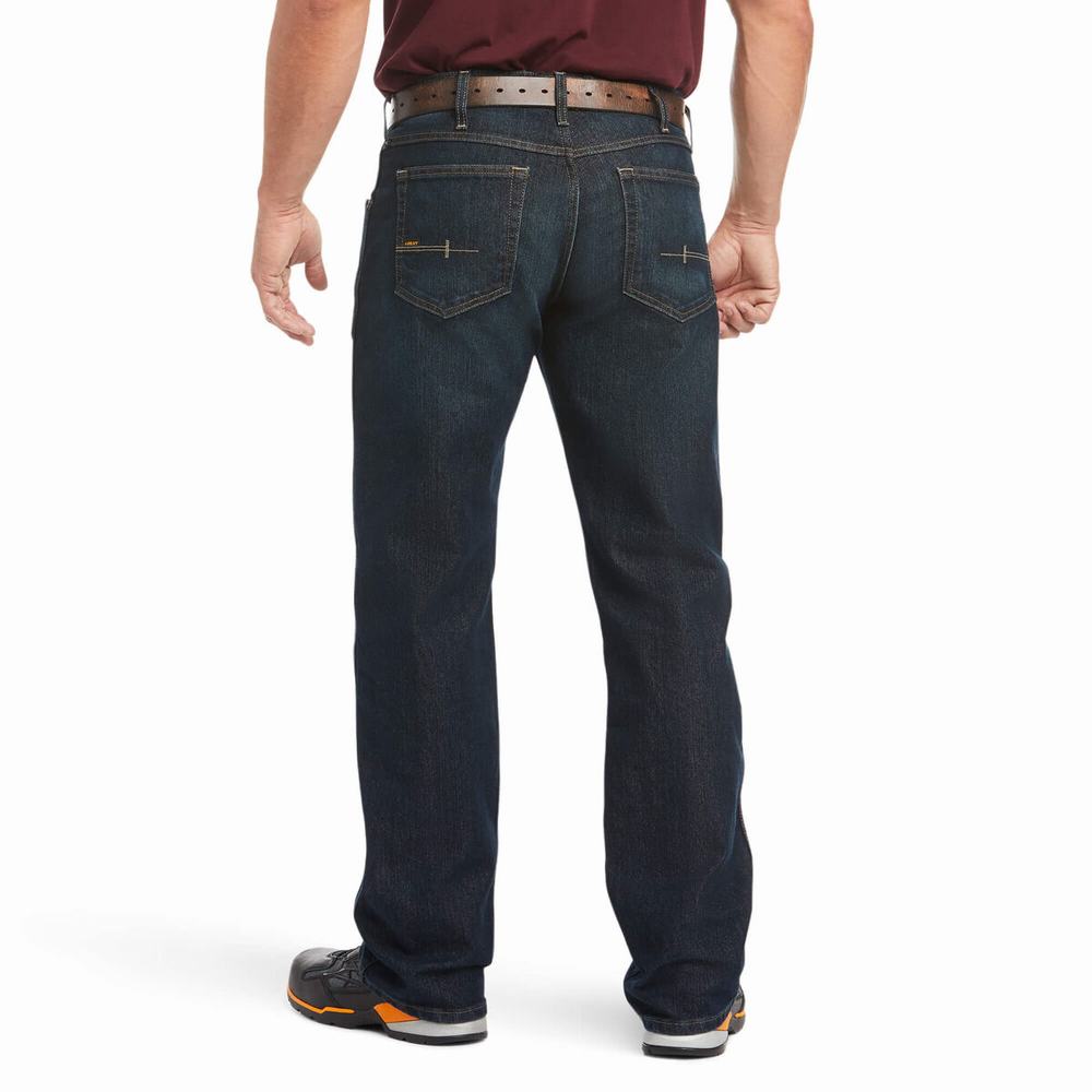 Jeans Straight Ariat Rebar M5 DuraStretch Edge Hombre Negros Azules | MX-12RVCA