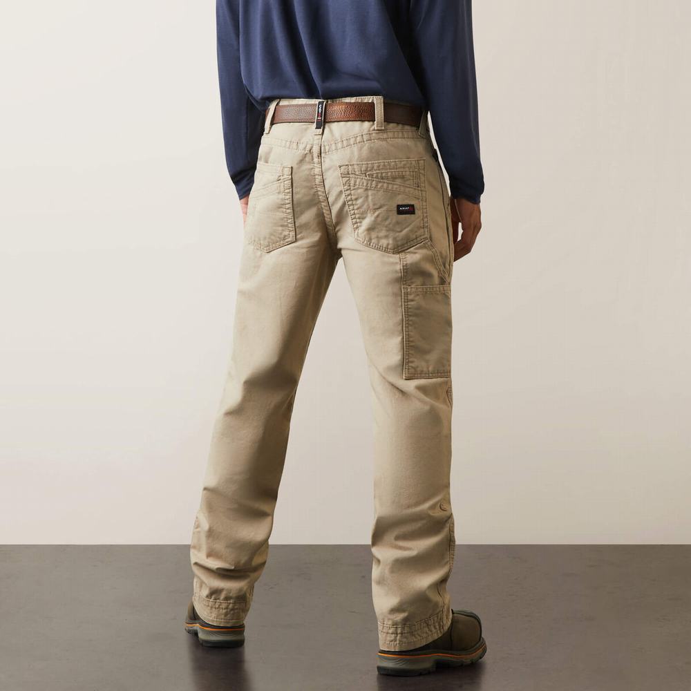 Pantalones Ariat FR M4 Relaxed Workhorse Cut Hombre Kaki | MX-96VCFR