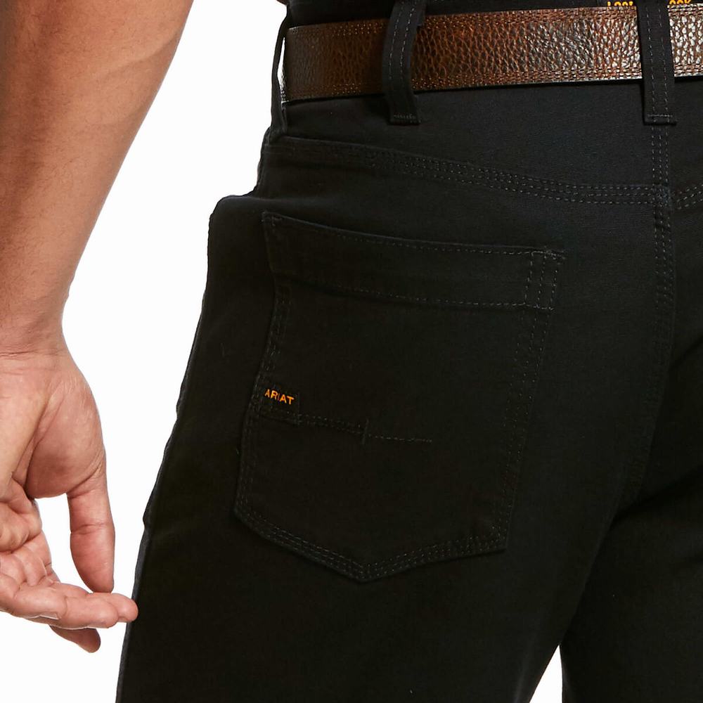 Pantalones Ariat Rebar DuraStretch Made Tough Hombre Negros | MX-16XDVS