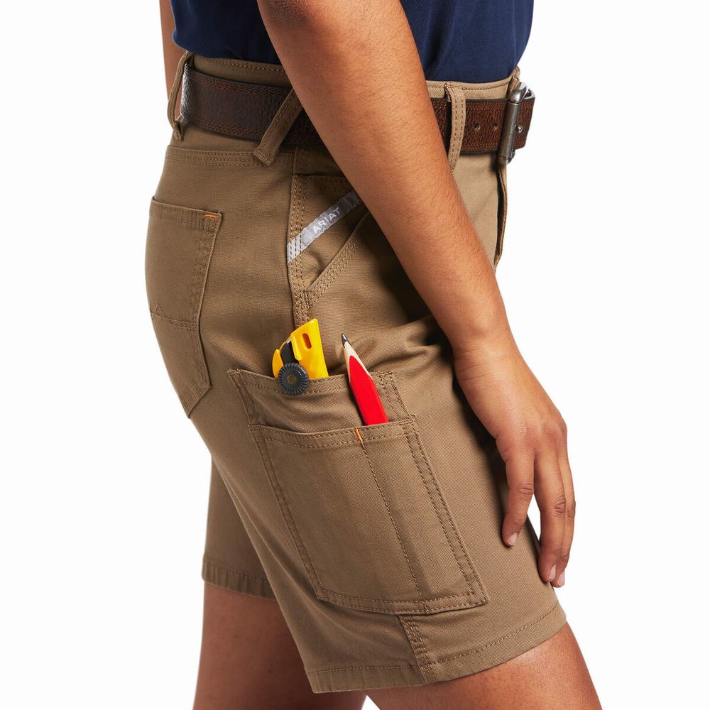 Pantalones Ariat Rebar DuraStretch Made Tough Mujer Kaki | MX-29FBOR