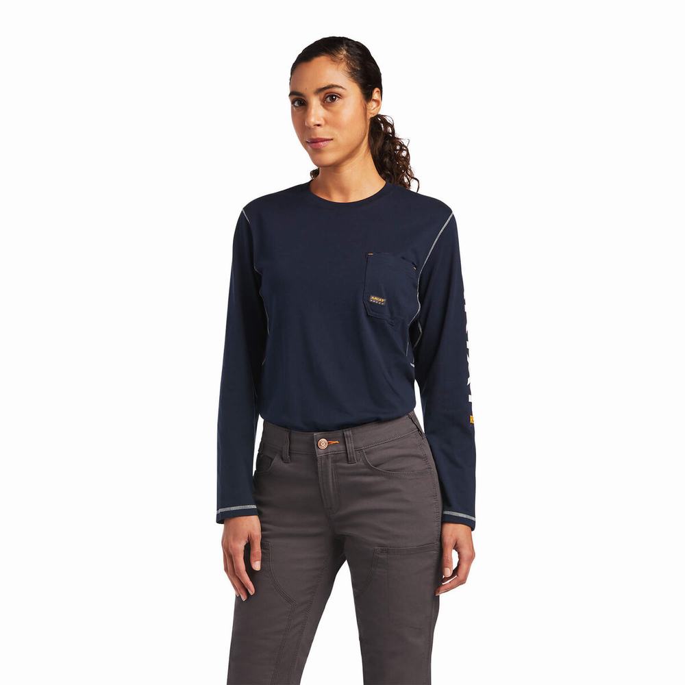 Pantalones Ariat Rebar DuraStretch Made Tough Double Front Mujer Grises | MX-68UHEB