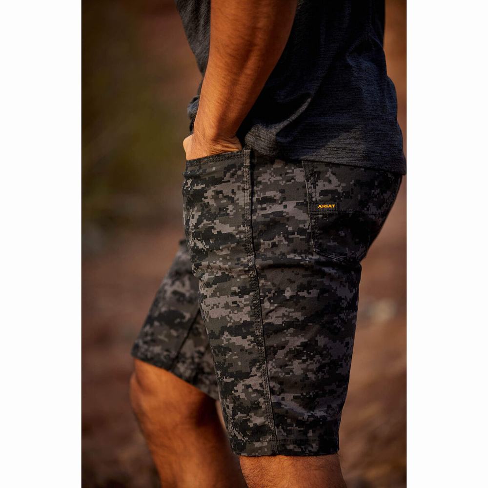 Pantalones Ariat Rebar DuraStretch Made Tough Hombre Negros Camuflados | MX-95QGXR