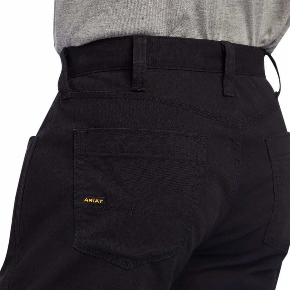 Pantalones Ariat Rebar M4 Low Rise DuraStretch Made Tough Hombre Negros | MX-32KADO
