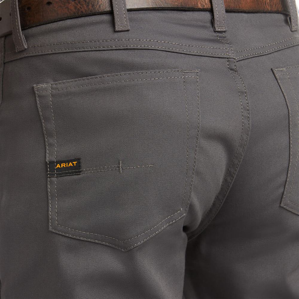 Pantalones Ariat Rebar M4 Relaxed DuraStretch Lona 5 Pocket Cut Hombre Grises | MX-71MIVK