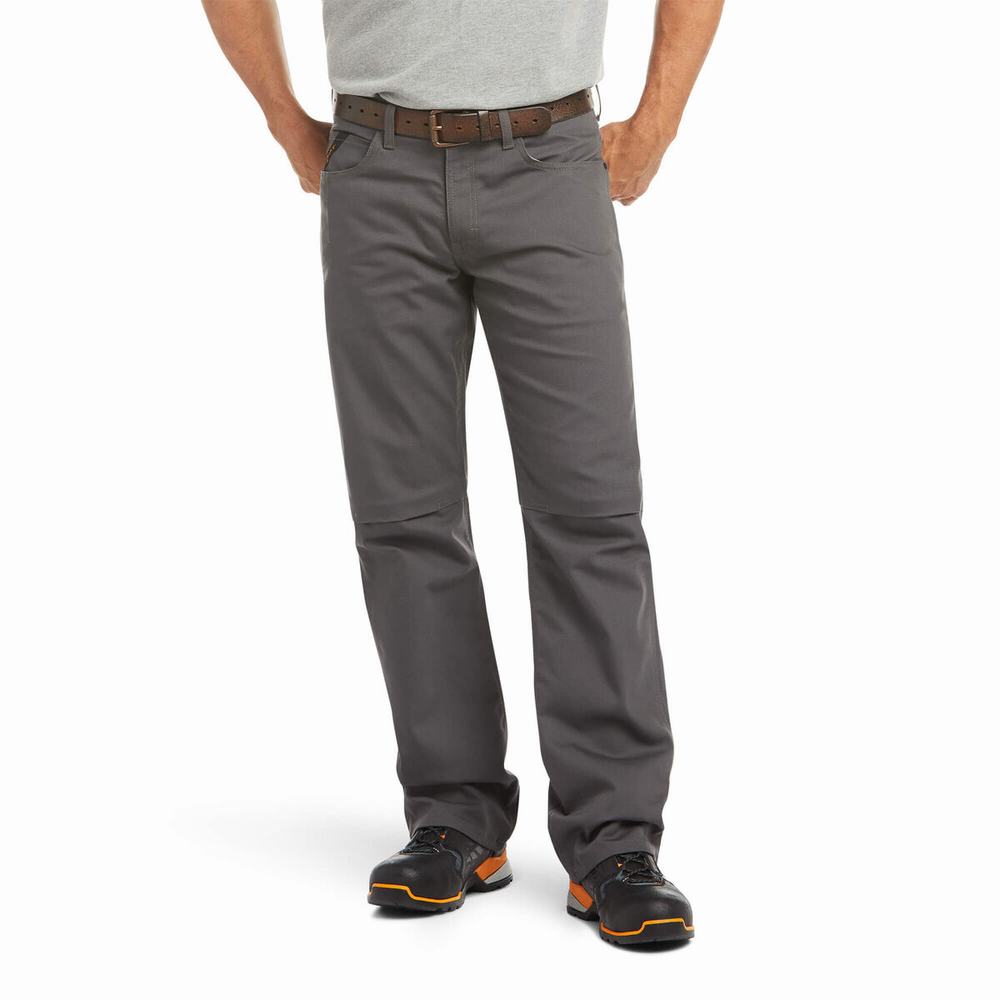 Pantalones Ariat Rebar M4 Relaxed DuraStretch Lona 5 Pocket Cut Hombre Grises | MX-71MIVK