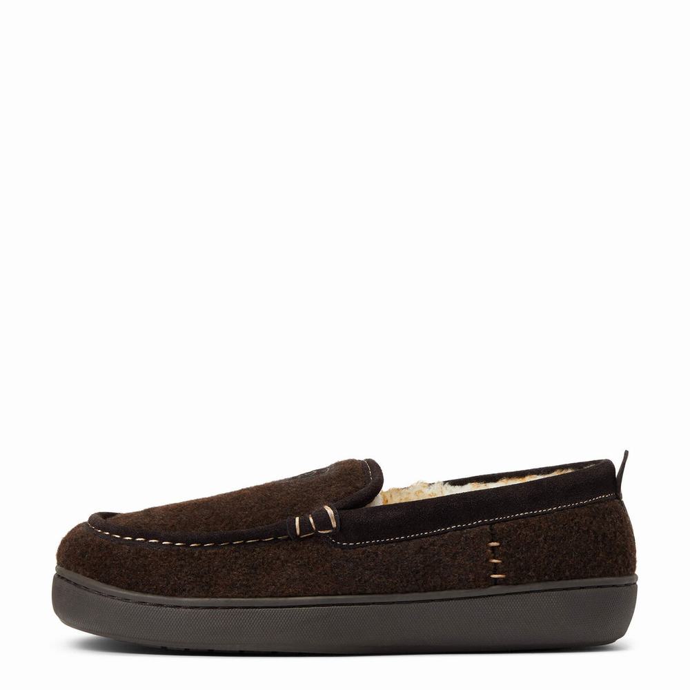 Pantuflas Ariat Lost Lake Moccasin Hombre Chocolate | MX-68ZXSV
